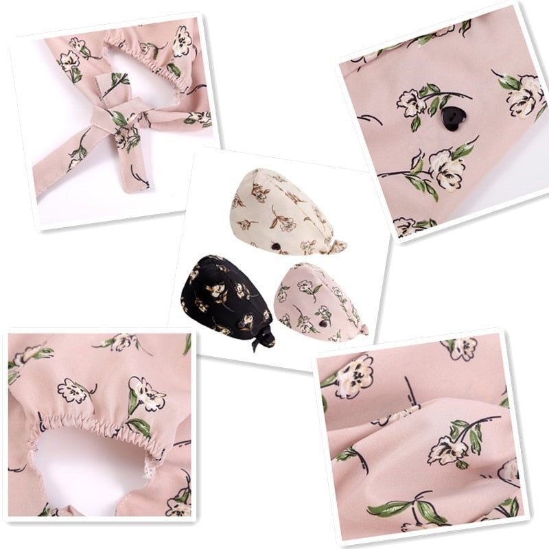 手術帽子 マスク掛け付き 全15柄