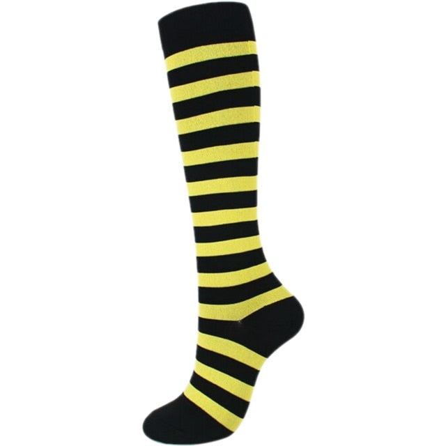 着圧ソックス 中圧20-30ｍｍHg ボーダー 3色